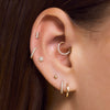 14 Karaat Goud met Diamanten Pavé Diamant Ronde Piercing (0.04 ct) - 2