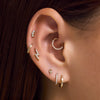 14 Karaat Goud met Diamanten Diamant Bolletjes Cluster Piercing (0.02 ct) - 2