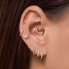 14 Karat Gold with Diamonds Diamond Flower Piercing (0.10 ct) - 2