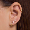 14 Karaat Goud met Diamanten Diamant Klaver Piercing (0.07 ct) - 2