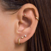 14 Karat Gold with Diamond Three Prong Diamond Piercing (0.05 ct) - 2