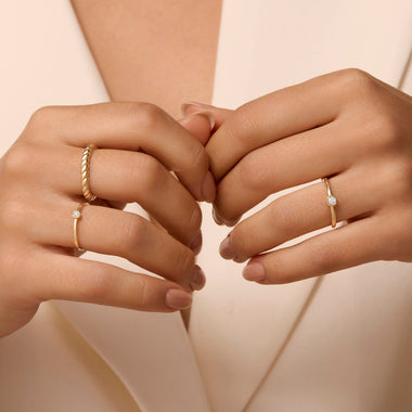 14 Karaat Goud Croissant Ring - 3