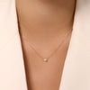 14 Karaat Goud Pavé Zirkonia Hart Pendant Ketting - 2