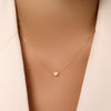 14 Karat Gold Pavé Cubic Zirconia Heart Pendant Necklace - 2