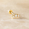 14 Karat Gold with Diamonds Diamond Curved Bar Piercing (0.06 ct) - 6