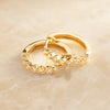 14 Karaat Goud met Diamanten Bezel Set Diamant Kleine Hoops (15mm) (0.15 ct) - 5