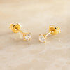 14 Karat Gold with Diamond Four Prong Diamond Studs (0.30 ct) - 5