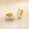 14 Karat Gold with Diamonds Pavé Diamond Bold Huggie Hoops (12mm) (0.16 ct) - 5