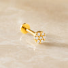14 Karaat Goud met Diamanten Pavé Diamant Ronde Piercing (0.04 ct) - 6