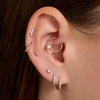 14 Karaat Goud met Diamant Diamant Bezel Set Round Cut Piercing (0.03 ct) - 2