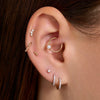 14 Karat Gold with Diamond Diamond Bezel Set Round Cut Piercing (0.03 ct) - 2