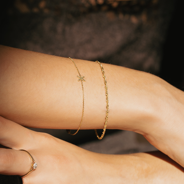 14 Karat Gold Slim Twisted Rope Set - 15