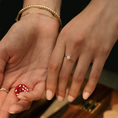 14 Karat Gold with Diamonds Diamond Halo Ring (0.05 ct) - 11