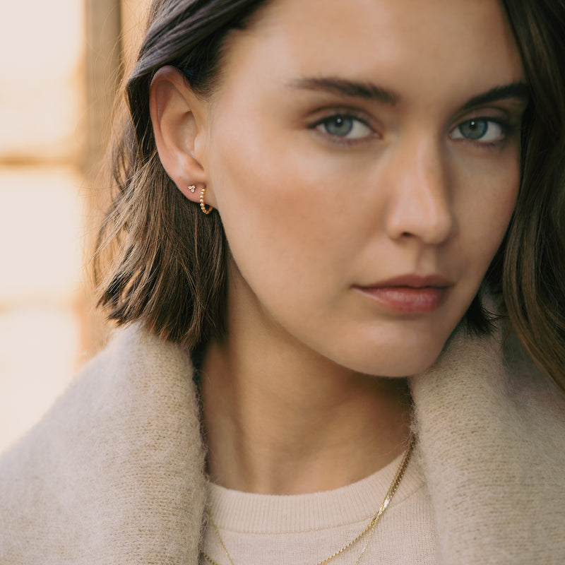 Beaded Huggie Hoops (13mm)