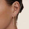 14 Karat Gold Solo Linked Paperclip Hoop Charm - 2