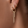 14 Karat Gold Solo Linked Paperclip Hoop Charm - 3