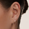 14 Karaat Goud Pavé Zirkonia Ovale Hoops Set - 9