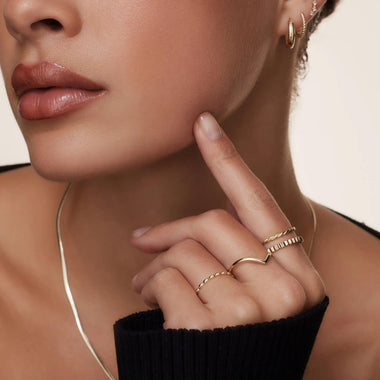 585er Gold Wishbone Ring - 7