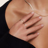 585er Gold Vertikal Baguette Cut Zirkonia Ring - 3