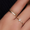 14 Karat Gold Cubic Zirconia Tension Ring - 2
