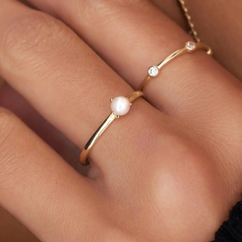 14 Karat Gold Pearl Ring