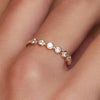 585er Gold Bezel Set Zirkonia Band Ring - 2