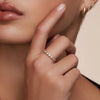 585er Gold Bezel Set Zirkonia Band Ring - 3