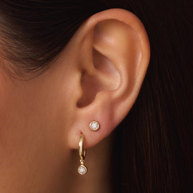 14 Karat Gold with Diamond Diamond Studs (0.03 ct) - 2
