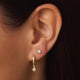 Bezel Set Diamond Charm Hoop Earrings (0.03 ct)