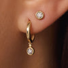 14 Karat Gold with Diamond Diamond Studs (0.03 ct) - 3