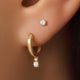 Four Prong Diamond Charm Hoop Earrings (0.10 ct)