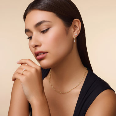 585er Gold mit Diamanten Diamant Halo Ohrstecker (0.09 ct) - 6