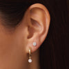 585er Gold mit Diamanten Diamant Halo Ohrstecker (0.09 ct) - 2