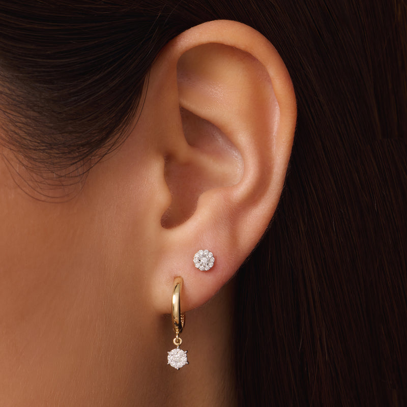Diamant Halo Ohrstecker (0.09 ct)