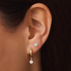 14 Karat Gold with Diamonds Six Prong Diamond Cluster Charm Hoop Earrings (0.15 ct) - 2