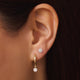 Six Prong Diamond Cluster Charm Hoop Earrings (0.15 ct)