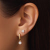 585er Gold mit Diamanten Four Prong Diamant Halo Ohrstecker (0.10 ct) - 2
