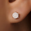 14 Karaat Goud met Diamanten Six Prong Diamant Cluster Oorknopjes (0.20 ct) - 3