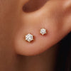 585er Gold mit Diamant Six Prong Diamant Ohrstecker (0.10 ct) - 3
