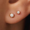 585er Gold mit Diamant Six Prong Diamant Ohrstecker (0.20 ct) - 3