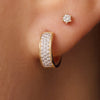 14 Karat Gold with Diamonds Pavé Diamond Bold Huggie Hoops (12mm) (0.16 ct) - 3