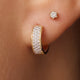 Pavé Diamond Bold Huggie Hoops (12mm) (0.16 ct)