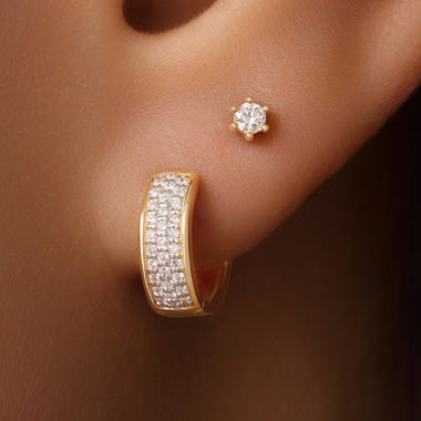 14 Karat Gold with Diamond Six Prong Diamond Studs (0.10 ct) - 3