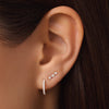 585er Gold mit Diamanten Pavé Diamant Huggie Hoops (12mm) (0.12 ct) - 2