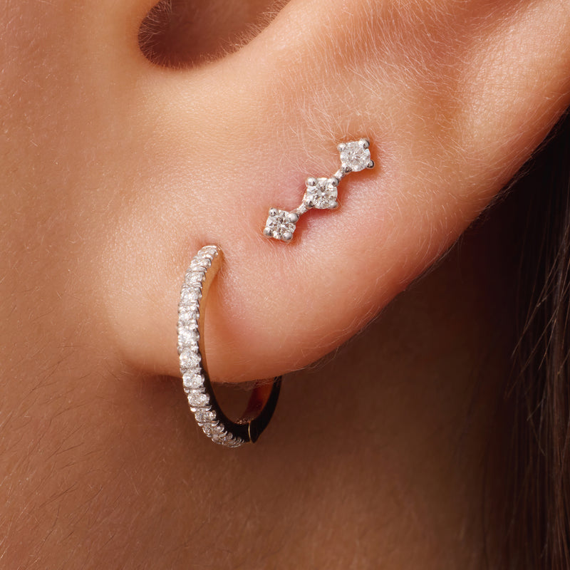 Diamond Curved Trinity Studs (0.09 ct)