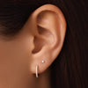14 Karaat Goud met Diamant Three Prong Diamant Oorknopjes (0.05 ct) - 2