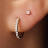 14 Karaat Goud met Diamant Three Prong Diamant Oorknopjes (0.05 ct) - 3