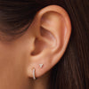 585er Gold mit Diamanten Mini Diamant Lotus Ohrstecker (0.06 ct) - 2