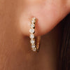 14 Karaat Goud met Diamanten Bezel Set Diamant Kleine Hoops (15mm) (0.15 ct) - 3