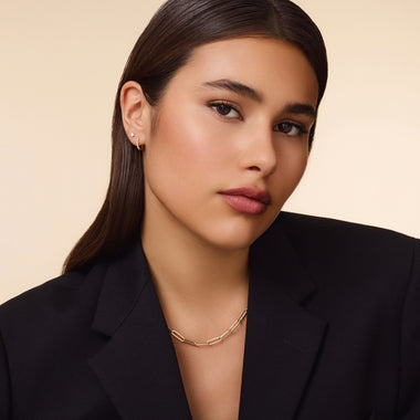 14 Karat Gold with Diamonds Bezel Set Diamond Huggie Hoops (12mm) (0.11 ct) - 8